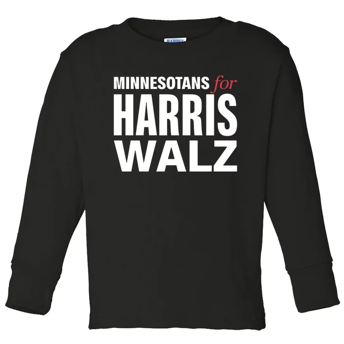 Minnesotans For Harris Walz Toddler Long Sleeve Shirt