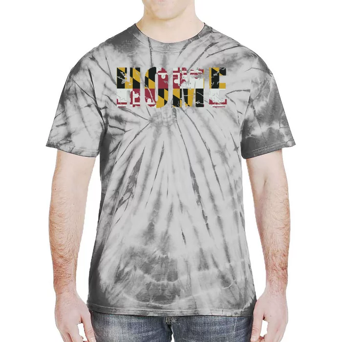 Maryland Flag Home Love Family Vintage Fade Tie-Dye T-Shirt