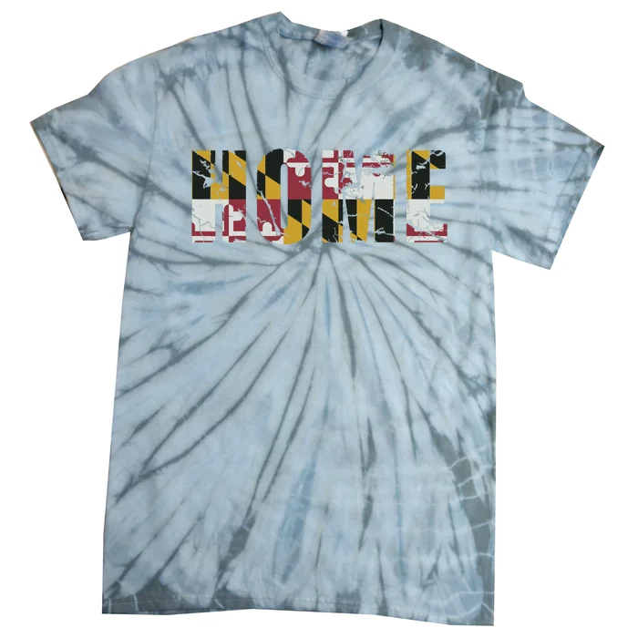 Maryland Flag Home Love Family Vintage Fade Tie-Dye T-Shirt