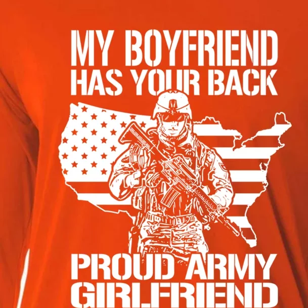 My Friend Has Your Back Military Proud Army Friend Gift Cooling Performance Long Sleeve Crew