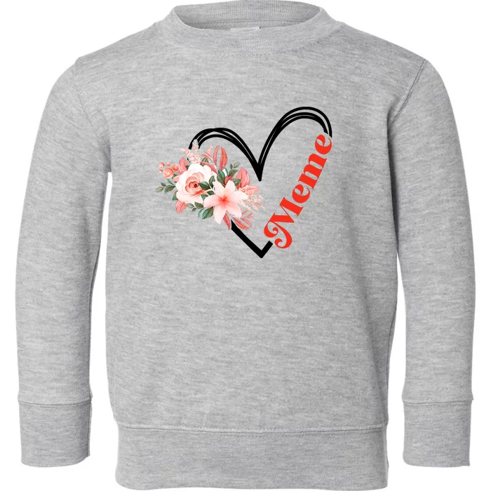 Meme Flower Heart Toddler Sweatshirt