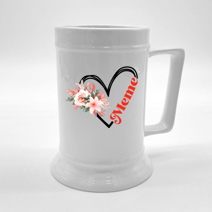 Meme Flower Heart Front & Back Beer Stein