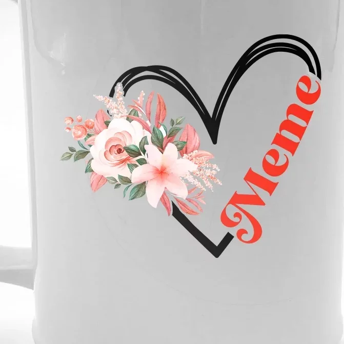 Meme Flower Heart Front & Back Beer Stein