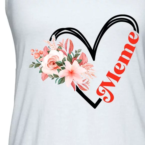 Meme Flower Heart Ladies Essential Flowy Tank