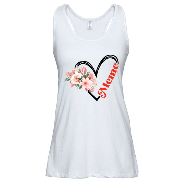 Meme Flower Heart Ladies Essential Flowy Tank