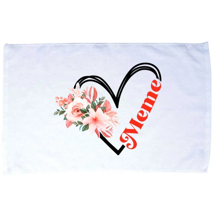 Meme Flower Heart Microfiber Hand Towel