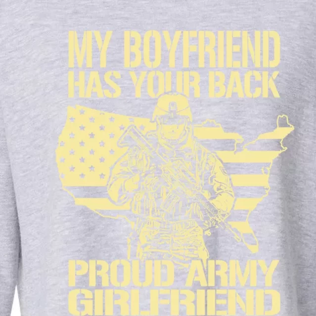 My Friend Has Your Back Military Proud Army Friend Great Gift Cropped Pullover Crew