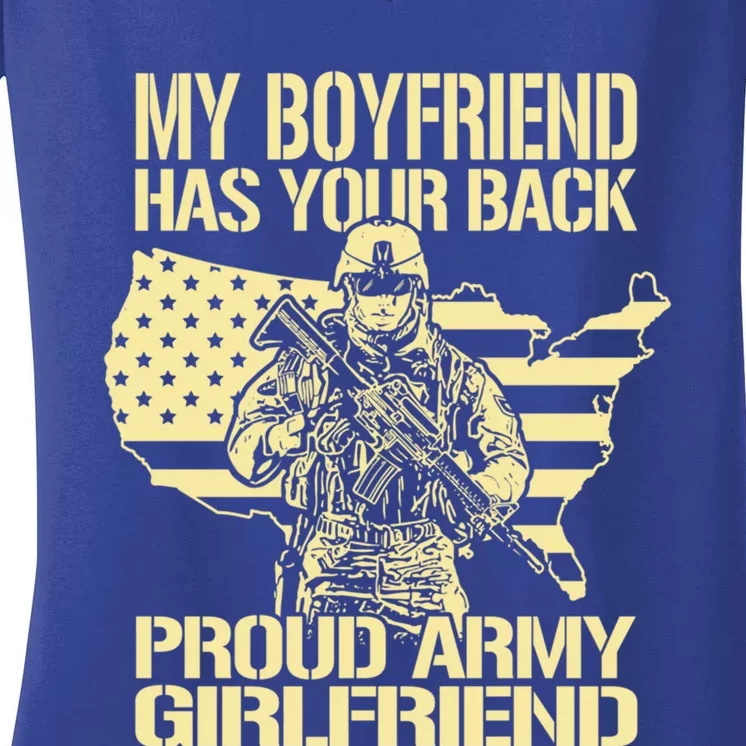 My Friend Has Your Back Military Proud Army Friend Gift Women's V-Neck T-Shirt