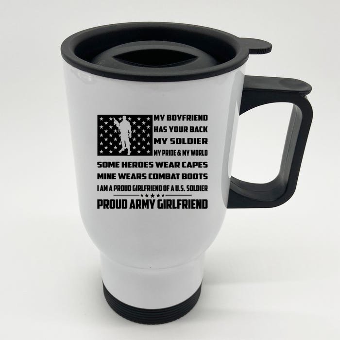 My Friend Has Your Back My Soldier Proud Army Friend Funny Gift Front & Back Stainless Steel Travel Mug