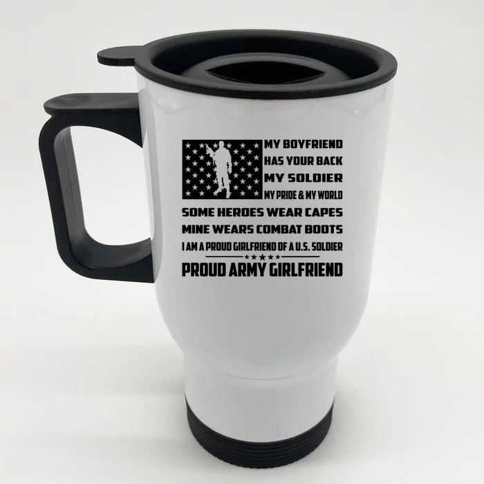 My Friend Has Your Back My Soldier Proud Army Friend Funny Gift Front & Back Stainless Steel Travel Mug