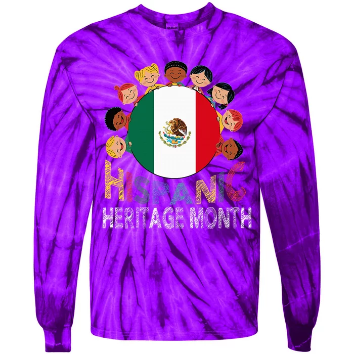 Mexican Flag Hispanic Heritage Mexican Tie-Dye Long Sleeve Shirt