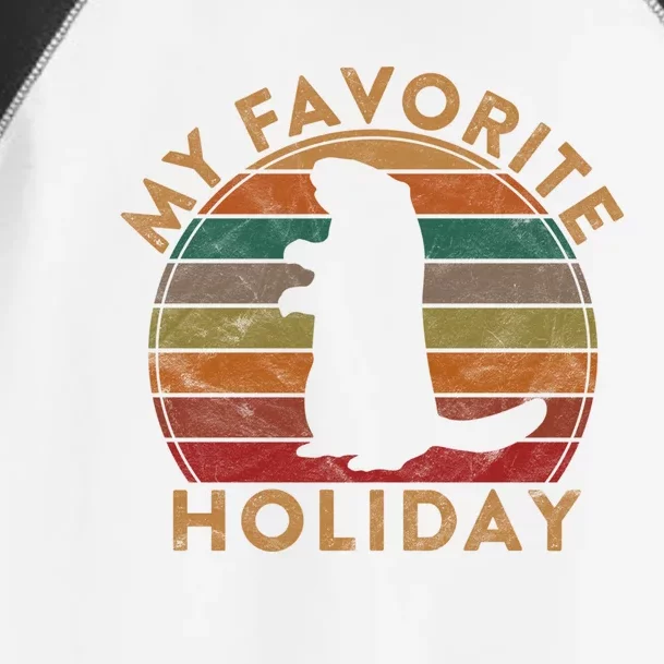 My Favorite Holiday Ground Hog Sunset Gift Groundhog Day Cool Gift Toddler Fine Jersey T-Shirt