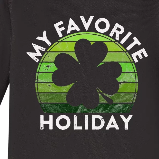 My Favorite Holiday Sunset Irish St Patrick's Day Baby Long Sleeve Bodysuit