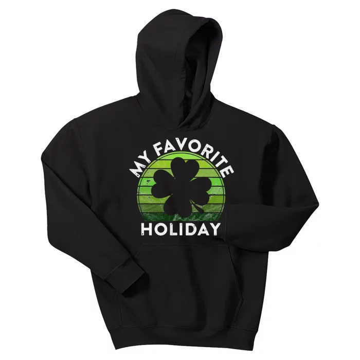 My Favorite Holiday Sunset Irish St Patrick's Day Kids Hoodie