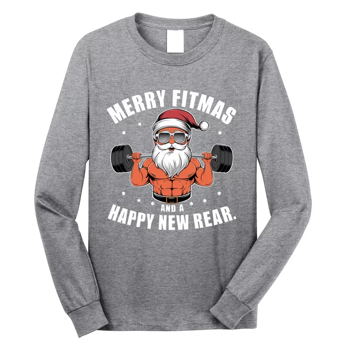 Merry Fitness Happy New Rear Workout Christmas Fitness Gym Long Sleeve Shirt