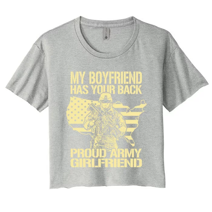 My Friend Has Your Back Military Proud Army Friend Great Gift Women's Crop Top Tee