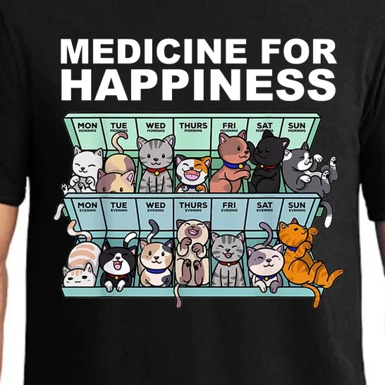 Medicine For Happiness Cat Lover Funny Pajama Set