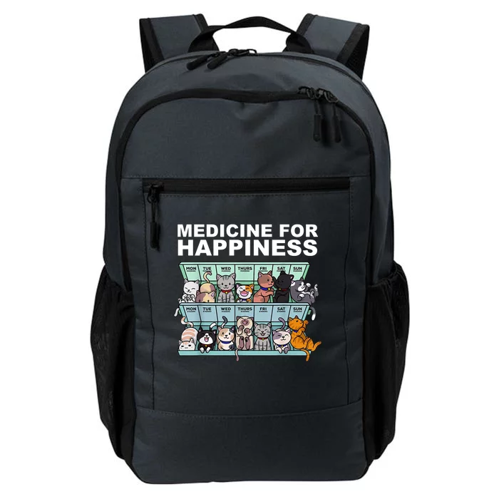 Medicine For Happiness Cat Lover Funny Daily Commute Backpack