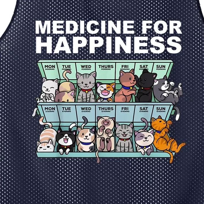 Medicine For Happiness Cat Lover Funny Mesh Reversible Basketball Jersey Tank