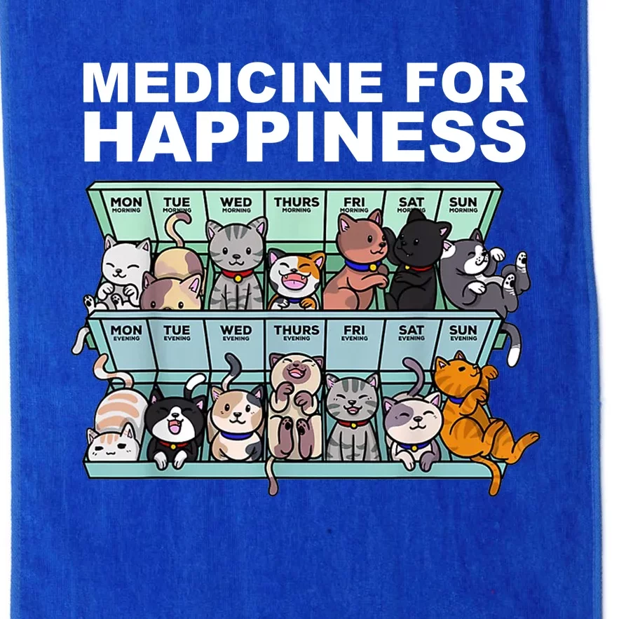 Medicine For Happiness Cat Lover Funny Platinum Collection Golf Towel