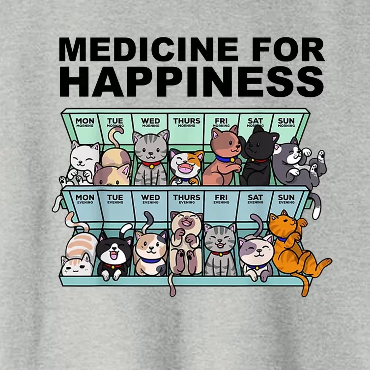 Medicine For Happiness Cat Lover Funny Women's Crop Top Tee