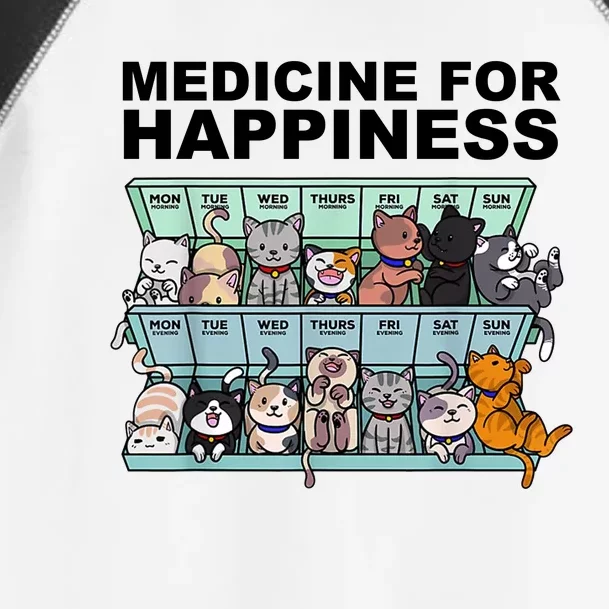 Medicine For Happiness Cat Lover Funny Toddler Fine Jersey T-Shirt