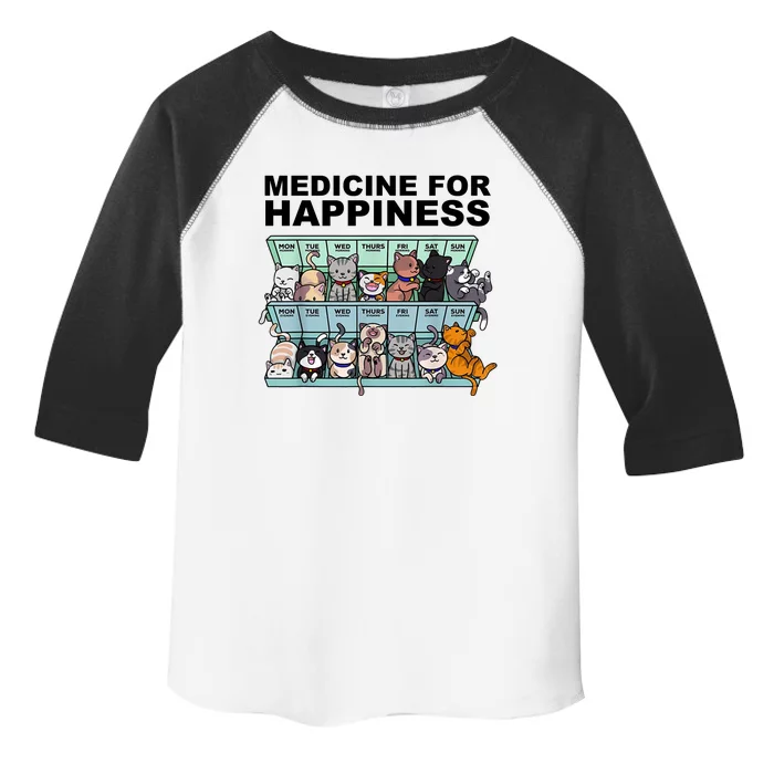 Medicine For Happiness Cat Lover Funny Toddler Fine Jersey T-Shirt