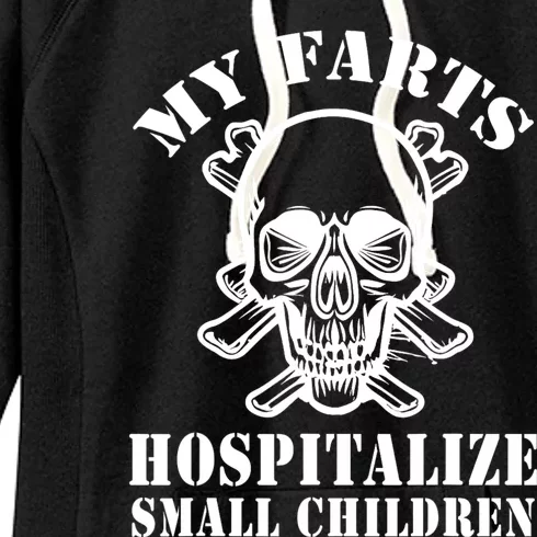 My Farts Hospitalize Small Children Funny Satire Dad Joke Women's Fleece Hoodie