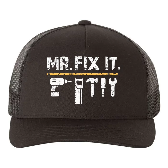 Mr Fix It . Funny Handyman Woodworking Yupoong Adult 5-Panel Trucker Hat