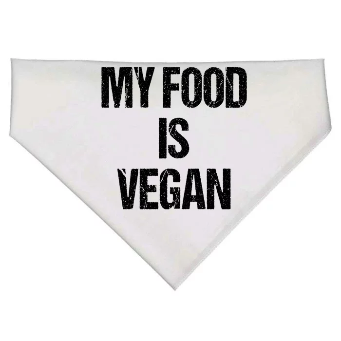 My Food Is Vegan Bbq Grill Barbecue Funny Gift USA-Made Doggie Bandana