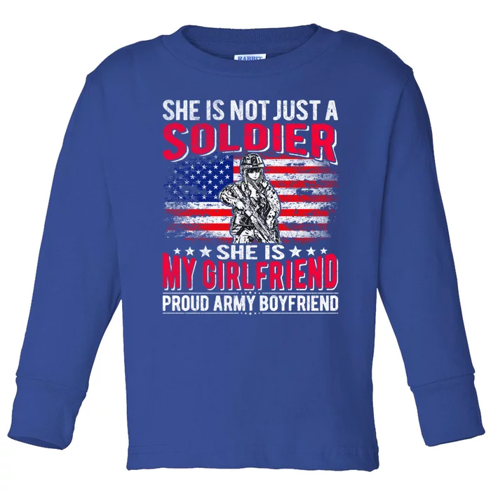 My Friend Is Soldier Hero Proud Army Friend Military Cool Gift Toddler Long Sleeve Shirt