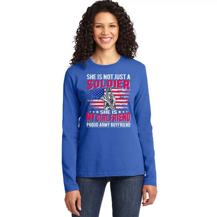 My Friend Is Soldier Hero Proud Army Friend Military Cool Gift Ladies Long Sleeve Shirt