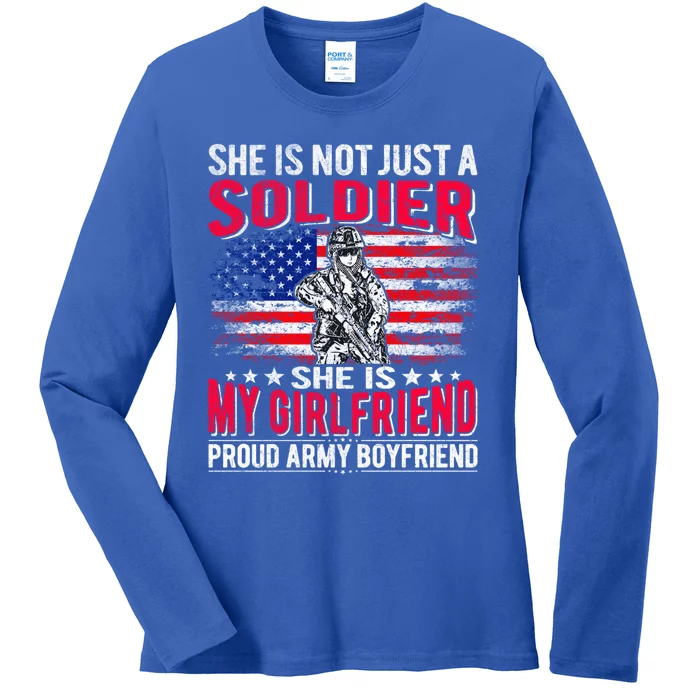 My Friend Is Soldier Hero Proud Army Friend Military Cool Gift Ladies Long Sleeve Shirt