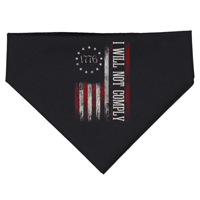 Medical Freedom I Will Not Comply No Mandates USA-Made Doggie Bandana