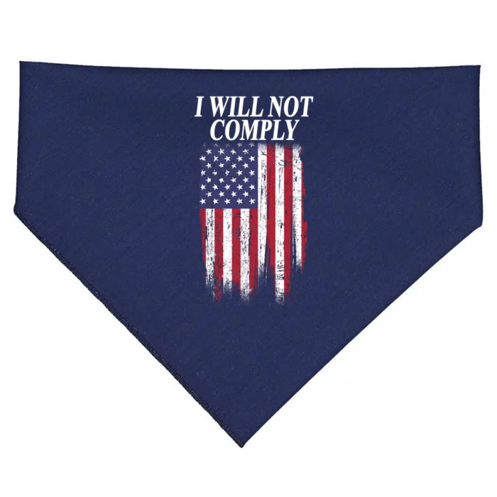 Medical Freedom I Will Not Comply No Mandates USA-Made Doggie Bandana