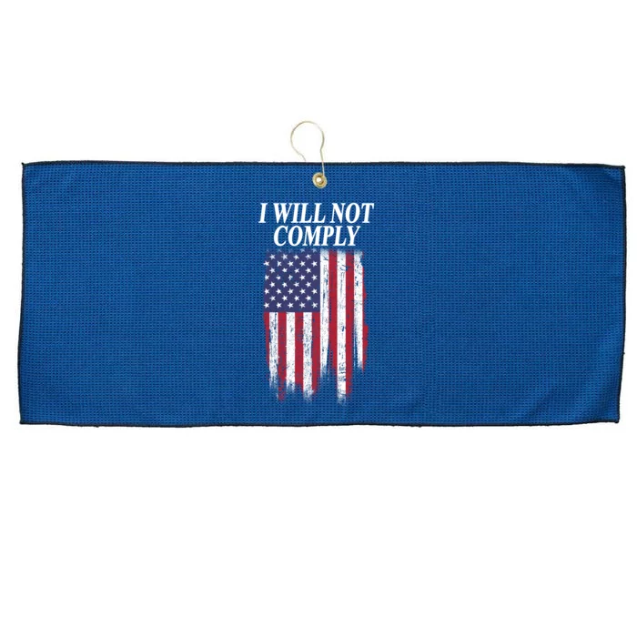 Medical Freedom I Will Not Comply No Mandates Large Microfiber Waffle Golf Towel