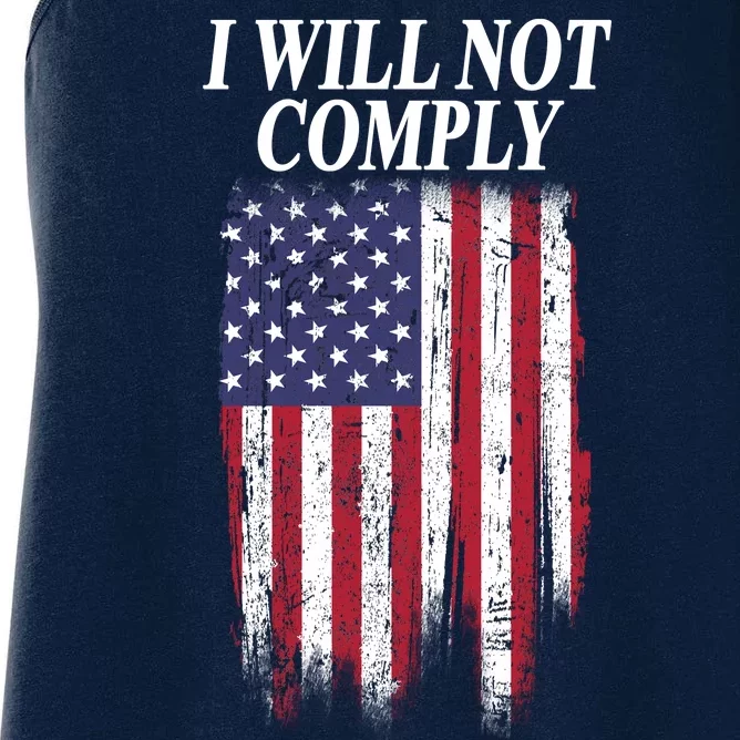 Medical Freedom I Will Not Comply No Mandates Women's Racerback Tank