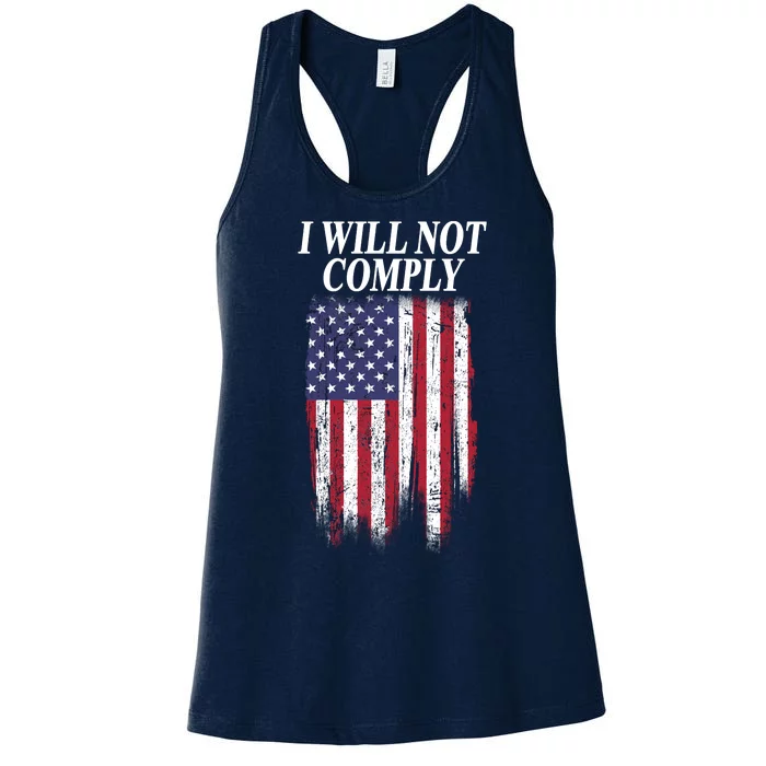 Medical Freedom I Will Not Comply No Mandates Women's Racerback Tank