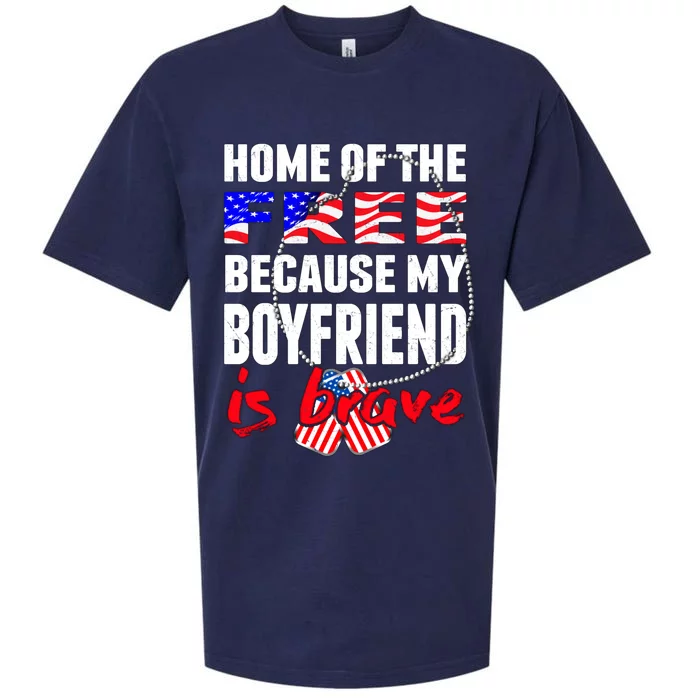 My Friend Is Brave Home Of The Free Proud Army Friend Gift Sueded Cloud Jersey T-Shirt