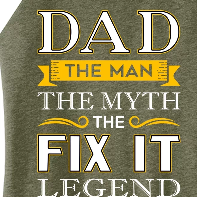 Mr Fix It Dad Funny Gift Fathers Day Handy Gift Women’s Perfect Tri Rocker Tank