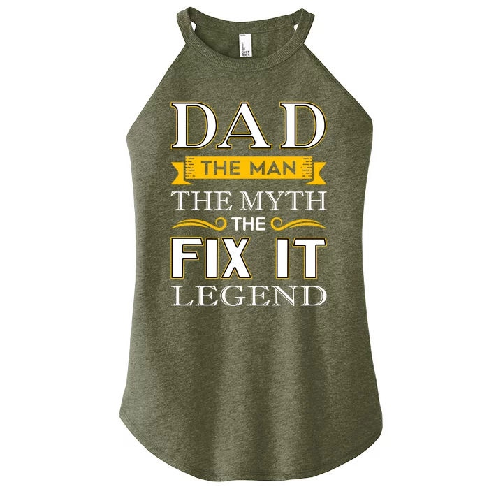 Mr Fix It Dad Funny Gift Fathers Day Handy Gift Women’s Perfect Tri Rocker Tank