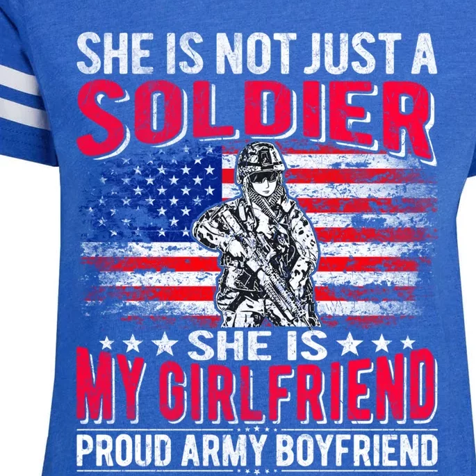 My Friend Is Soldier Hero Proud Army Friend Military Gift Enza Ladies Jersey Football T-Shirt