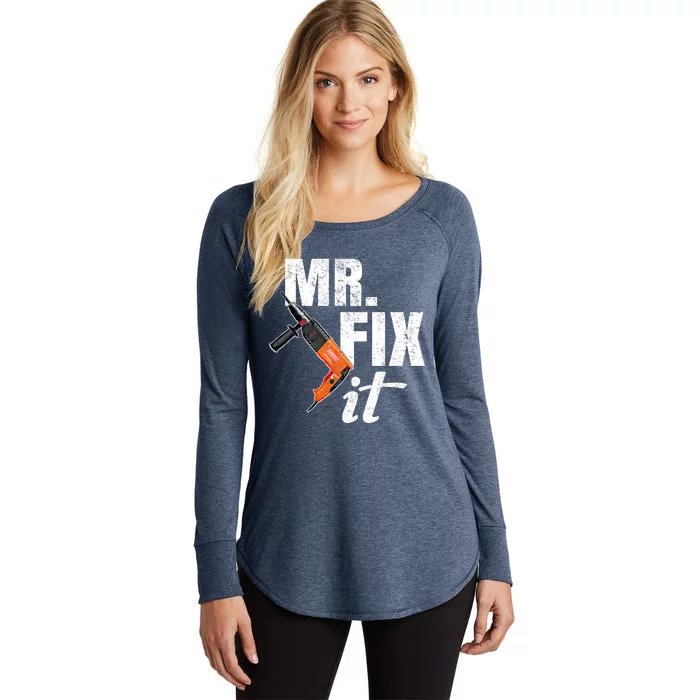 Mr Fix It Distressed Gift Women's Perfect Tri Tunic Long Sleeve Shirt