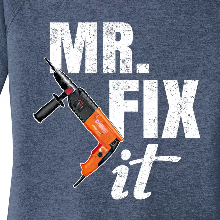 Mr Fix It Distressed Gift Women's Perfect Tri Tunic Long Sleeve Shirt