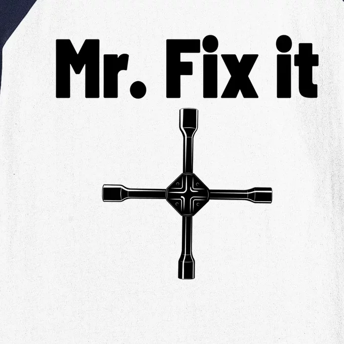 Mr Fix It Handy Dad Grandpa Gift Baseball Sleeve Shirt