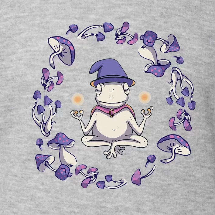 Magic Frog In Yoga Pose With Mushrooms Toddler Sweatshirt