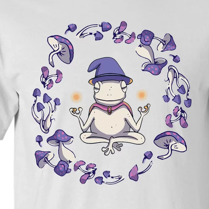 Magic Frog In Yoga Pose With Mushrooms Tall T-Shirt