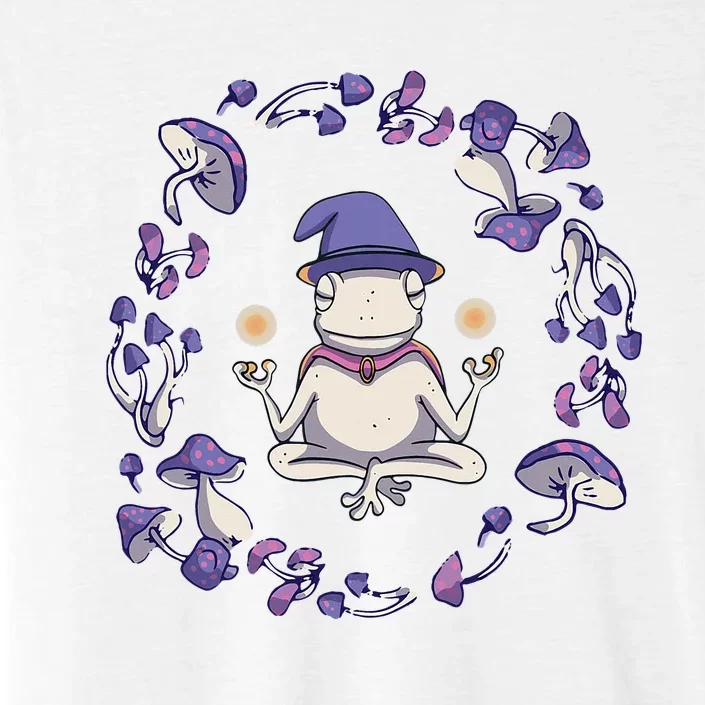 Magic Frog In Yoga Pose With Mushrooms ChromaSoft Performance T-Shirt