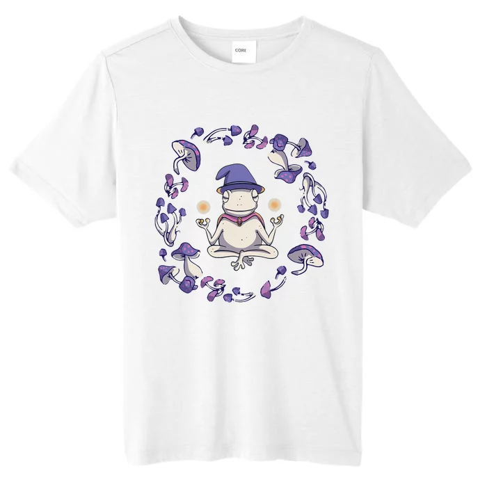 Magic Frog In Yoga Pose With Mushrooms ChromaSoft Performance T-Shirt