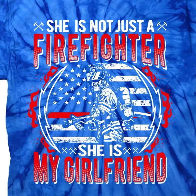 My Friend Is A Firefighter Thin Red Line Fire Friend Gift Tie-Dye T-Shirt